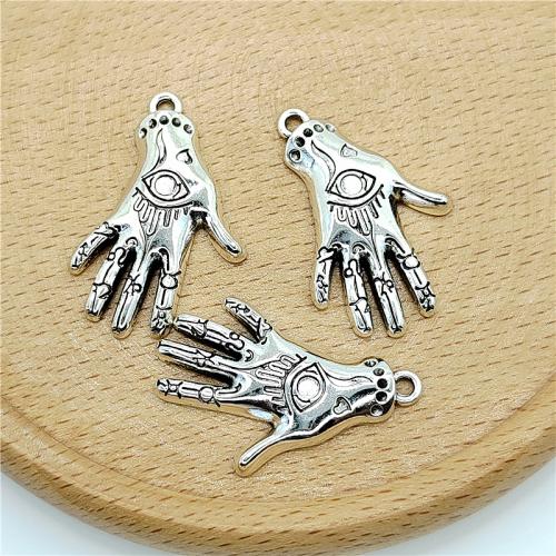 Zinc Alloy Hand Pendler, antik sølv farve forgyldt, du kan DIY, 20x30mm, 100pc'er/Bag, Solgt af Bag