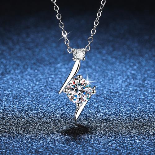 925 Sterling Silver Necklace with 2inch extender chain Lightning Symbol & for woman Length Approx 15.7 Inch Sold By PC