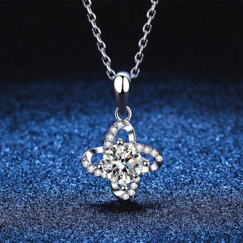 925 Sterling Silver Necklace with 2inch extender chain Four Leaf Clover cross chain & for woman & hollow Length Approx 15.7 Inch Sold By PC