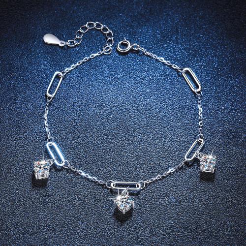 925er Sterling Silber Armband, mit Verlängerungskettchen von 1.2inch, verschiedenen Materialien für die Wahl & für Frau, Länge ca. 6.3 ZollInch, verkauft von PC