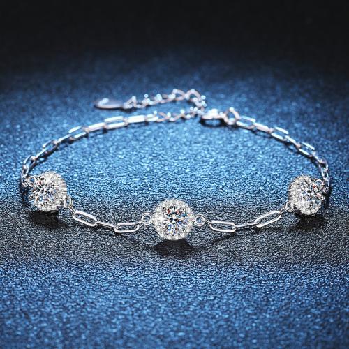 925er Sterling Silber Armband, mit Verlängerungskettchen von 1.2inch, verschiedenen Materialien für die Wahl & für Frau, Länge ca. 6.3 ZollInch, verkauft von PC