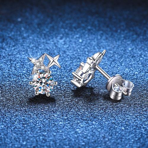 925 sterling zilver Stud Earring, verschillende materialen voor de keuze & voor vrouw, 10mm, Verkocht door pair