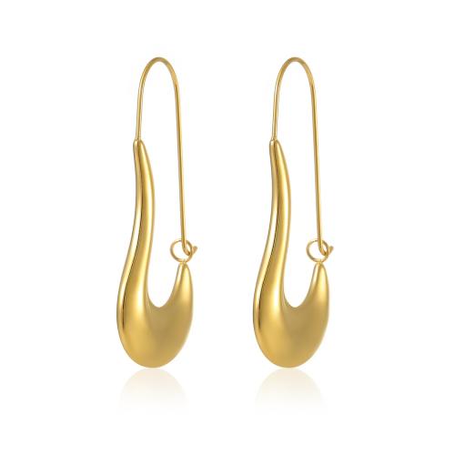 Stainless Steel Drop Earring 304 Stainless Steel 18K gold plated fashion jewelry & for woman golden Sold By Pair