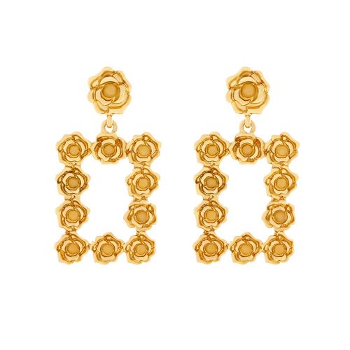 Sinc Alloy Earring Graí, jewelry faisin & do bhean, órga, 57x30mm, Díolta De réir Péire