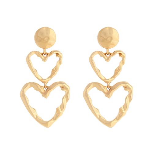 Zinc Alloy Stud Earring fashion jewelry & for woman & hollow golden Sold By Pair