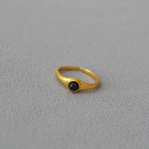 Brass Finger Ring with Natural Stone fashion jewelry & for woman US Ring Sold By PC