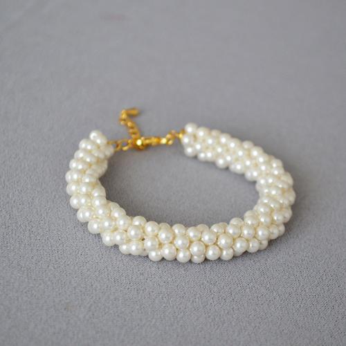 Plastic Pearl Bracelet with 3cm extender chain fashion jewelry & for woman Length Approx 17 cm Sold By PC