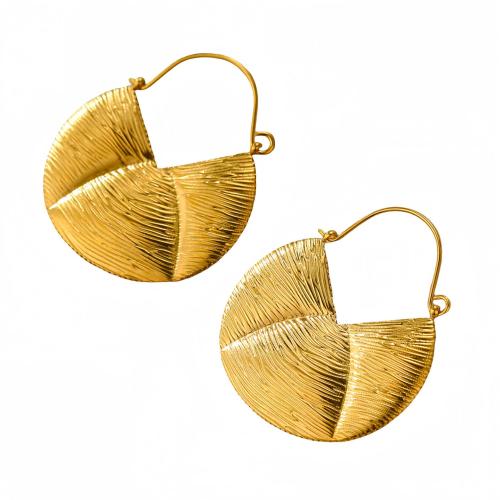 Rostfritt stål spaken bakåt Earring, 304 rostfritt stål, 18K guldpläterad, mode smycken & för kvinna, gyllene, 30x33mm, Säljs av Par