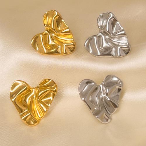 Stainless Steel Stud Earrings 304 Stainless Steel Heart fashion jewelry & for woman Sold By Pair