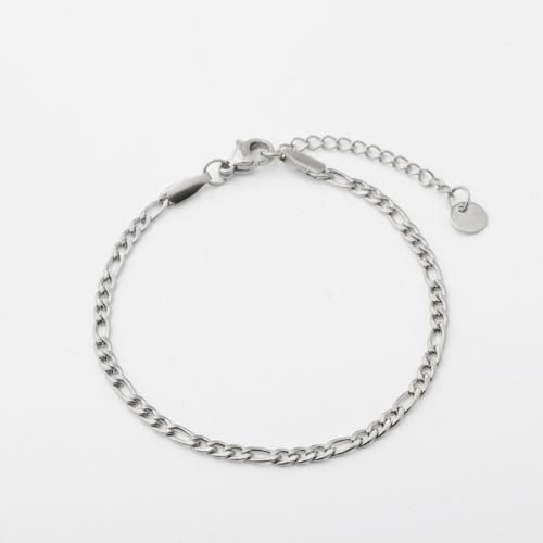 Bijoux bracelet en acier inoxydable, Acier inoxydable 304, avec 5cm chaînes de rallonge, bijoux de mode & pour femme, plus de couleurs à choisir, 3mm, Longueur Environ 18 cm, Vendu par PC