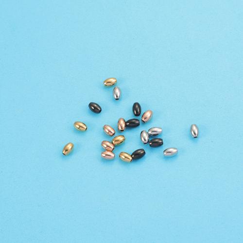 Edelstahl-Beads, 304 Edelstahl, oval, DIY, keine, 3.50x5mm, Bohrung:ca. 1.3mm, ca. 100PCs/Tasche, verkauft von Tasche