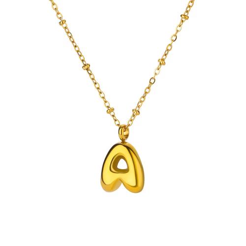 Collier de bijoux en acier inoxydable, Acier inoxydable 304, avec 5cm chaînes de rallonge, Lettre d’alphabet, bijoux de mode & lettres sont de A à Z & pour femme, plus de couleurs à choisir, Longueur Environ 40 cm, Vendu par PC