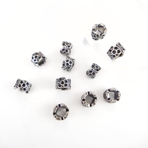 Perlas de acero inoxidable, acero inoxidable 304, Flor, chapado, Bricolaje, 8x11x7mm, Vendido por UD