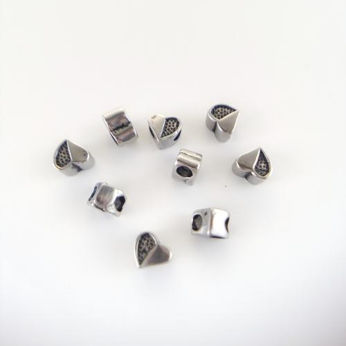 Billes en acier inoxydable, Acier inoxydable 304, coeur, Placage, DIY, 10x9x7mm, Vendu par PC