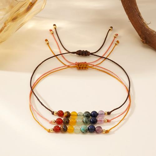 Pulseras de piedras preciosas, con Cordón de nudo, Ajustable & para mujer, más colores para la opción, Vendido por UD