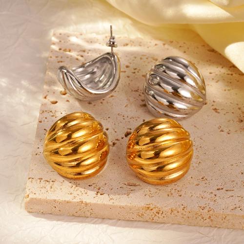 Stainless Steel Stud Earrings 304 Stainless Steel plated for woman Sold By Pair