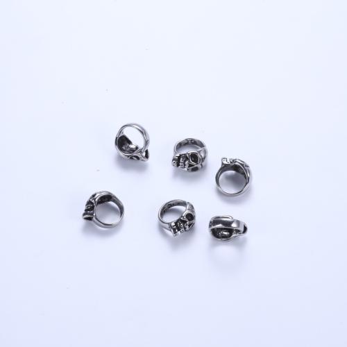 Stainless Steel Beads 304 Stainless Steel Skull plated DIY Sold By PC