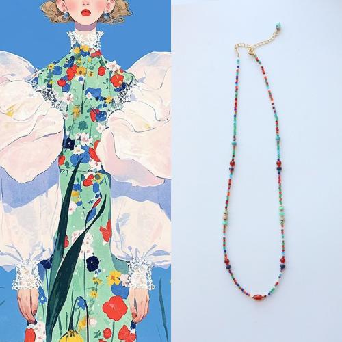 Gemstone smycken halsband, Ädelsten, med 304 rostfritt stål, mode smycken, flerfärgad, Säljs av PC