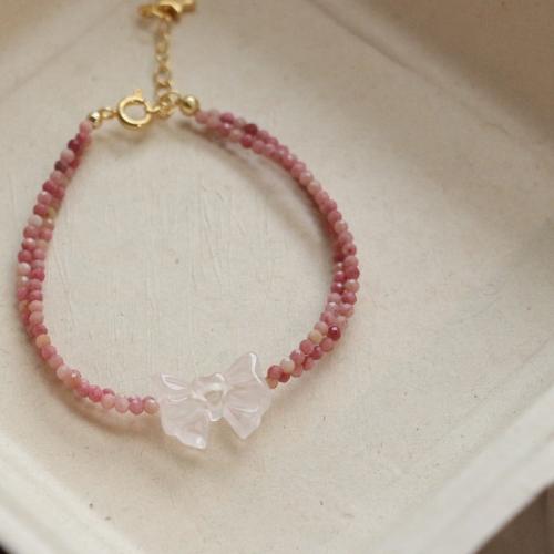 Edelstenen sieraden sets, Rhodonite, met Rozenkwarts, mode sieraden & verschillende stijlen voor de keuze, roze, Verkocht door PC