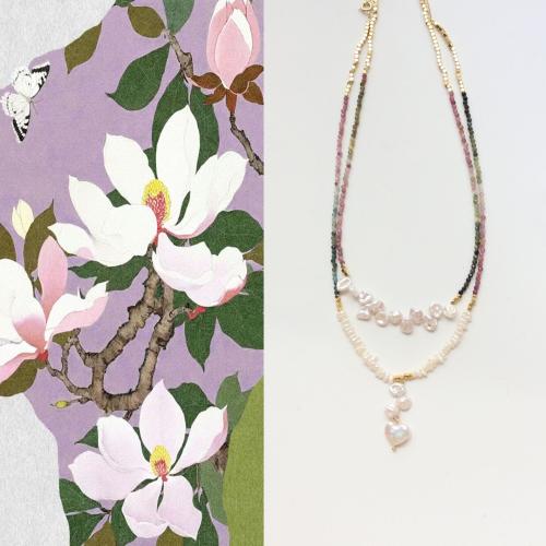 Collier bijoux de pierre gemme, tourmaline, avec perle d'eau douce cultivée & laiton, avec 6cm chaînes de rallonge, bijoux de mode & modèles différents pour le choix, plus de couleurs à choisir, Longueur 42 cm, Vendu par PC