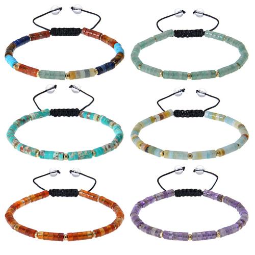 Pulseiras de pedras preciosas, Pedra natural, with Cordão de Nó, feito à mão, joias de moda & materiais diferentes para a escolha & para mulher, comprimento 6.6-8.5 inchaltura, vendido por PC