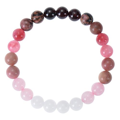 Gemstone Bracelets Natural Stone with Elastic Thread handmade fashion jewelry & Unisex mixed colors Length 6.6-8.5 cm Sold By PC