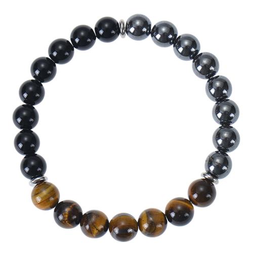 Gemstone Náramky, Přírodní kámen, s Elastické vlákno, ruční práce, módní šperky & různé materiály pro výběr & unisex, smíšené barvy, Délka 6.6-8.5 inch, Prodáno By PC