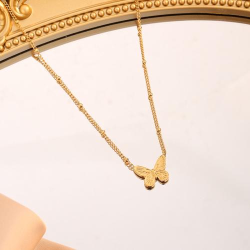 Sets de Joyas, Partículas de acero, con 5cm extender cadena, Mariposa, chapado, Joyería & diferentes estilos para la opción & para mujer, dorado, longitud aproximado 40 cm, Vendido por UD