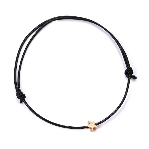 Trendy Wax cord armbanden, Messing, met Wax, KC gold plated, mode sieraden & handgemaakt & uniseks, meer kleuren voor de keuze, Lengte 21-32 cm, Verkocht door PC