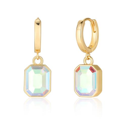 Boucles d'oreilles en laiton zircon cubique pavent, Placage, pavé de micro zircon & pour femme, plus de couleurs à choisir, 34x12mm, Vendu par paire