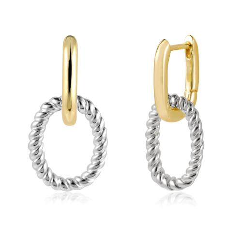 Huggie Hoop Drop Earring Brass plated & for woman gold Sold By Pair