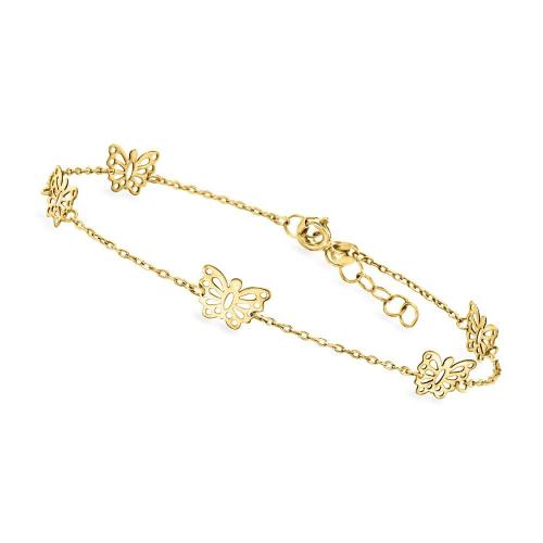 Bijoux bracelet en acier inoxydable, Acier inoxydable 304, papillon, Placage, pour femme, Or, Vendu par PC