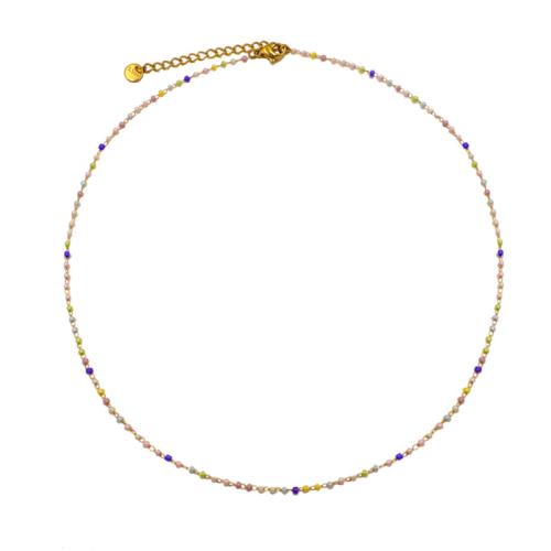 Titan stål halsband, med Seedbead, plated, för kvinna, flerfärgad, Säljs av PC