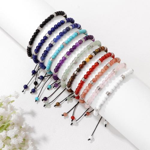 Pulseras de piedras preciosas, con Cordón de cera, hecho a mano, diferentes materiales para la opción & unisexo, más colores para la opción, longitud aproximado 19 cm, Vendido por UD