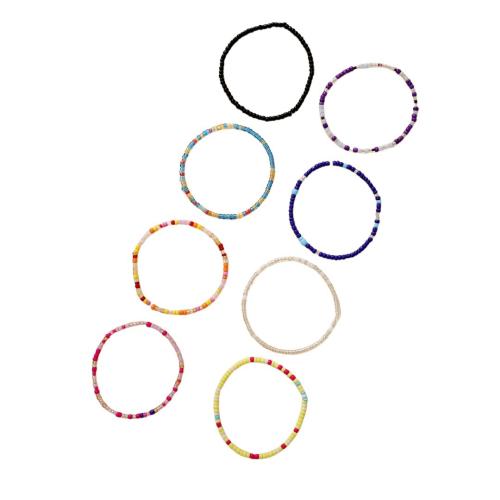 Tobillera de joyería de moda, Seedbead, Estilo bohemio & diferentes estilos para la opción & para mujer, multicolor, longitud aproximado 18-23 cm, Vendido por Set