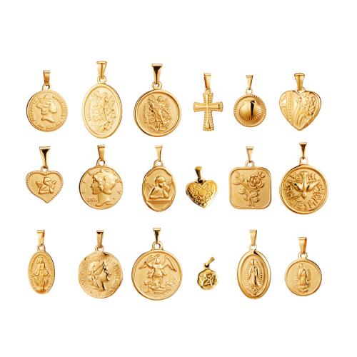 Titanium Steel Pendants plated DIY golden Sold By PC