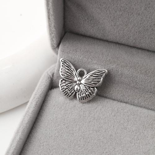 Zinc Alloy Animal Pendants Butterfly antique silver color plated DIY Sold By KG