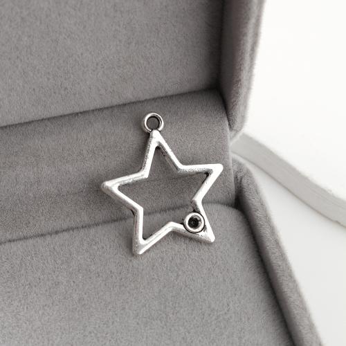 Colgante estrella de la aleación del cinc, aleación de zinc, chapado en color de plata antigua, Bricolaje, 25x23x2mm, 750PCs/KG, Vendido por KG