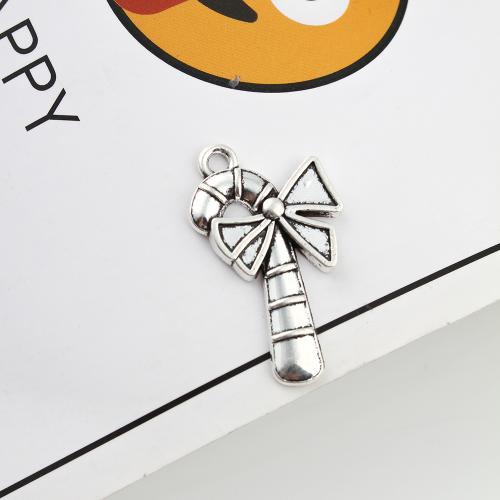 Zinc Alloy Pendants Christmas Candy Cane antique silver color plated DIY Sold By KG