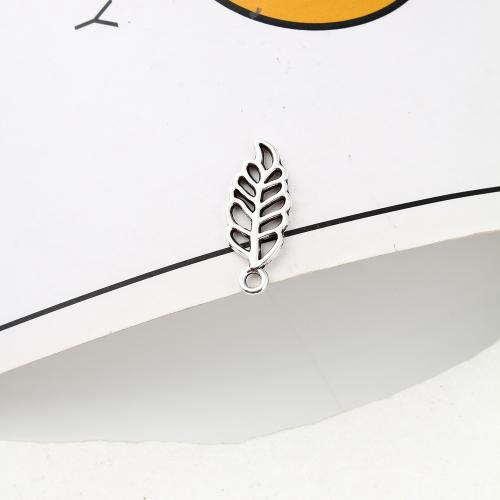 Zinklegering Leaf Hangers, Zinc Alloy, Blad, antiek zilver plated, DIY, 8x1x20mm, 1200pC's/KG, Verkocht door KG