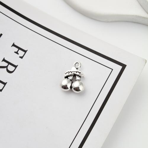 Zinc Alloy Fruit Shape Pendants Cherry antique silver color plated DIY Sold By KG