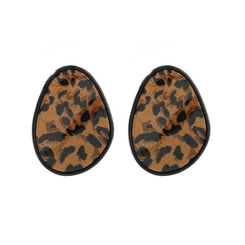 Zinc Alloy Stud Earring, with Resin, fashion jewelry & for woman, more colors for choice, 39x29mm, Sold By Pair