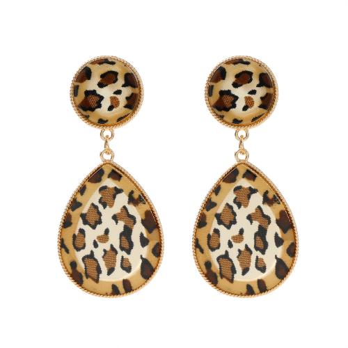 Zinc Alloy Stud Earring with Resin Teardrop fashion jewelry & for woman Sold By Pair