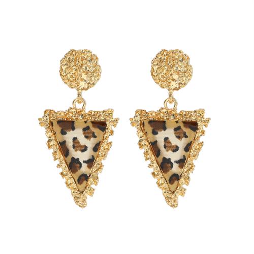 Zinc Alloy Stud Earring with Resin Triangle fashion jewelry & for woman Sold By Pair