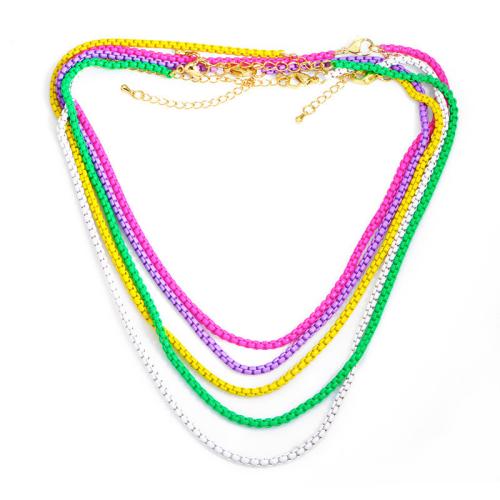 Collier en laiton, avec 5cm chaînes de rallonge, Plaqué or 18K, bijoux de mode & unisexe, plus de couleurs à choisir, Longueur Environ 41 cm, Vendu par PC