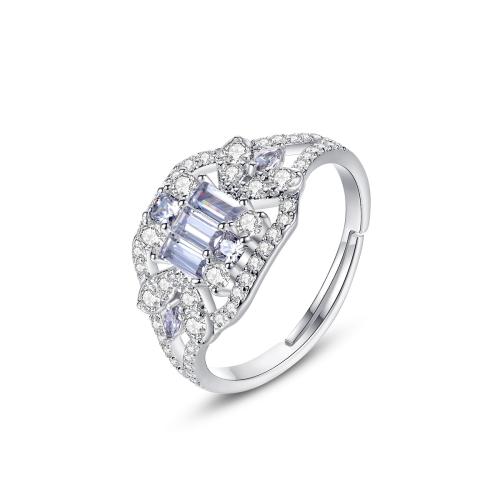 Kubieke Circonia Micro Pave Brass Ring, Messing, mode sieraden & micro pave zirconia & voor vrouw, Verkocht door PC