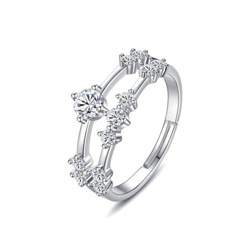 Kubieke Circonia Micro Pave Brass Ring, Messing, mode sieraden & micro pave zirconia & voor vrouw, Verkocht door PC