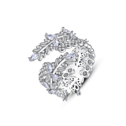 Kubieke Circonia Micro Pave Brass Ring, Messing, mode sieraden & micro pave zirconia & voor vrouw, Verkocht door PC