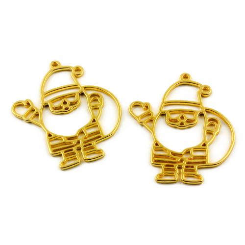 Zinc Alloy Pendants Santa Claus gold color plated DIY Sold By Bag