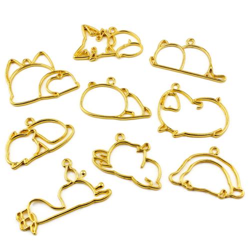 Zinc Alloy Animal Pendants gold color plated DIY Sold By Bag